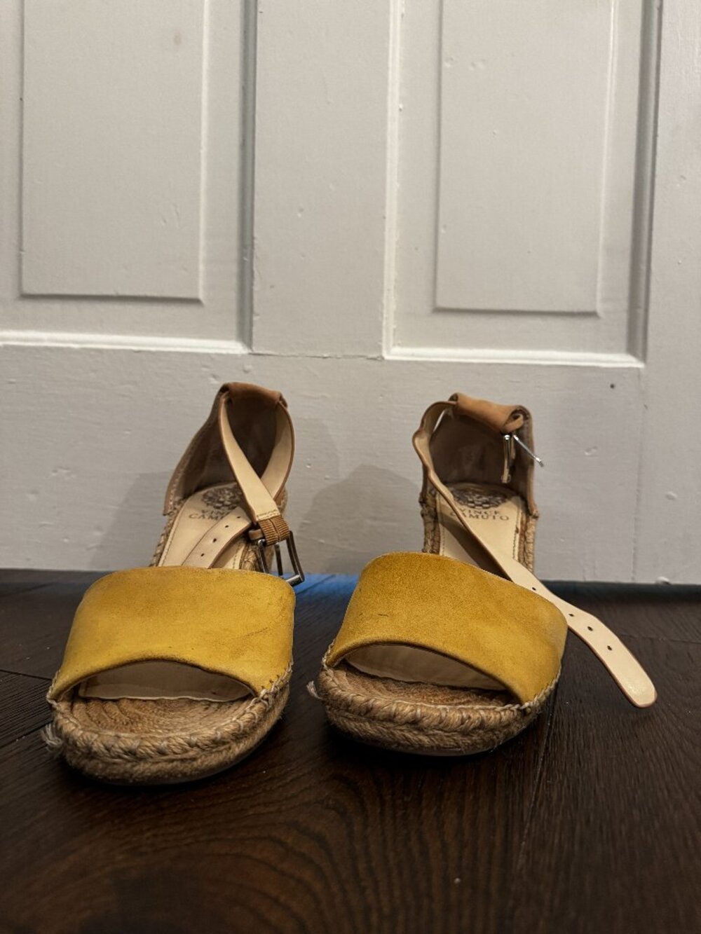 Vince Camuto Yellow Ameera Suede Wedges